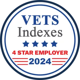 Image of the Albemarle VETS Index 4 Star Employer Badge 2024